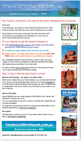 Travel Brochures News Letter